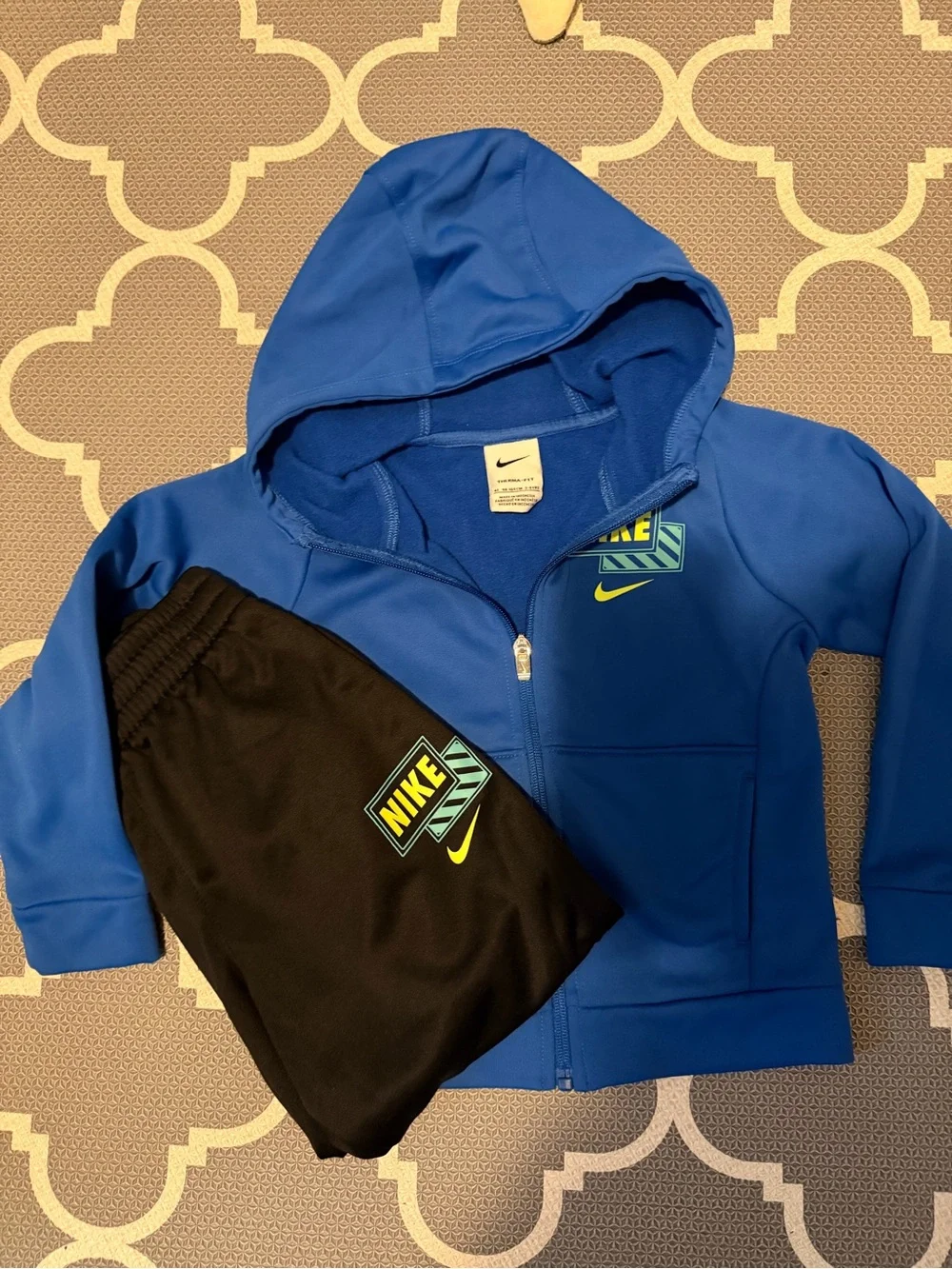 Nike Royal Blue Hooded Jacket with Black Joggers Set